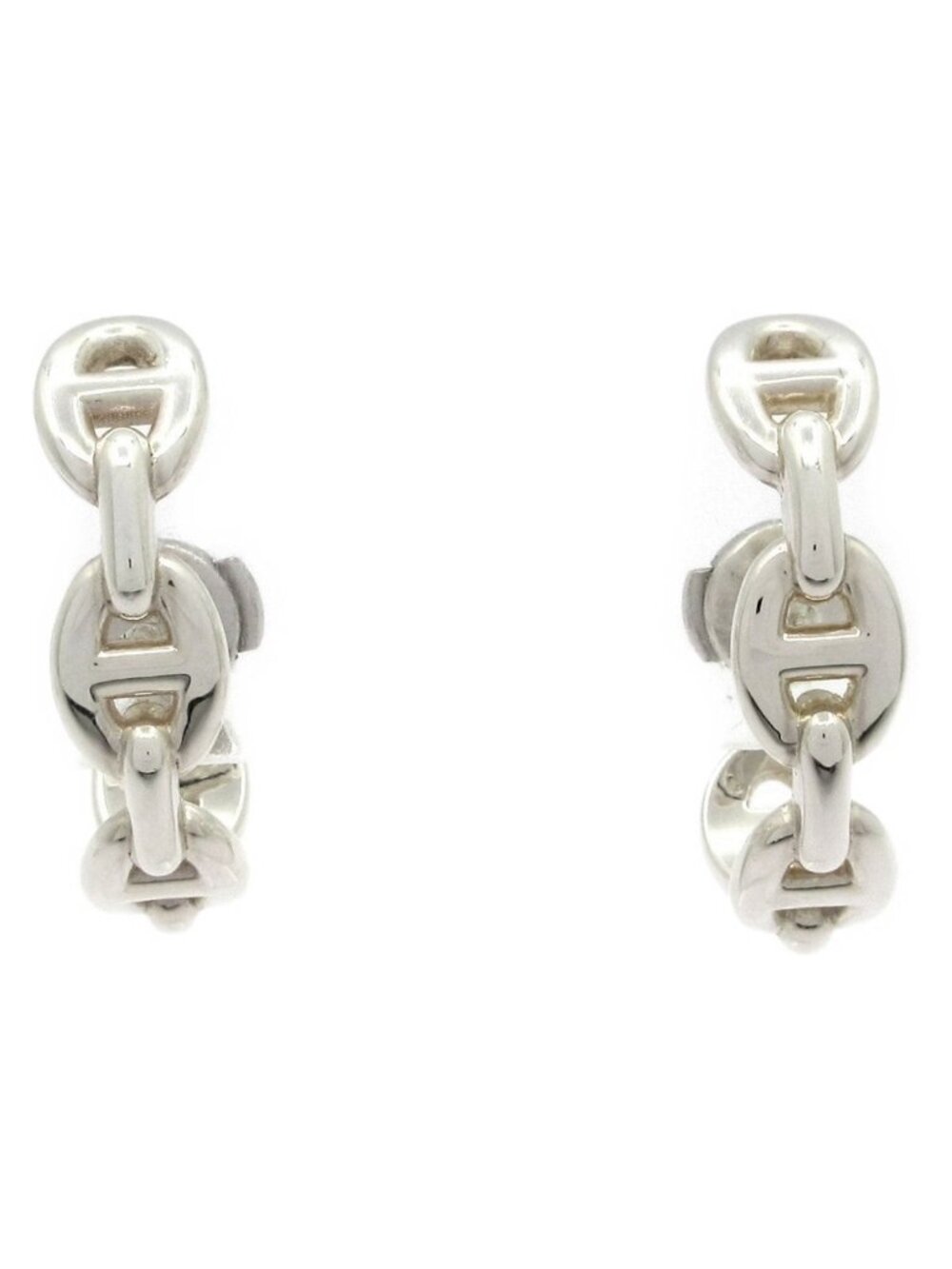 Hermes Earrings Chaine D'ancre Silver